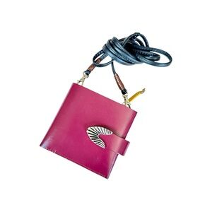 TOGA Archives PULLA Square Leather Shoulder Wallet Red & Yellow